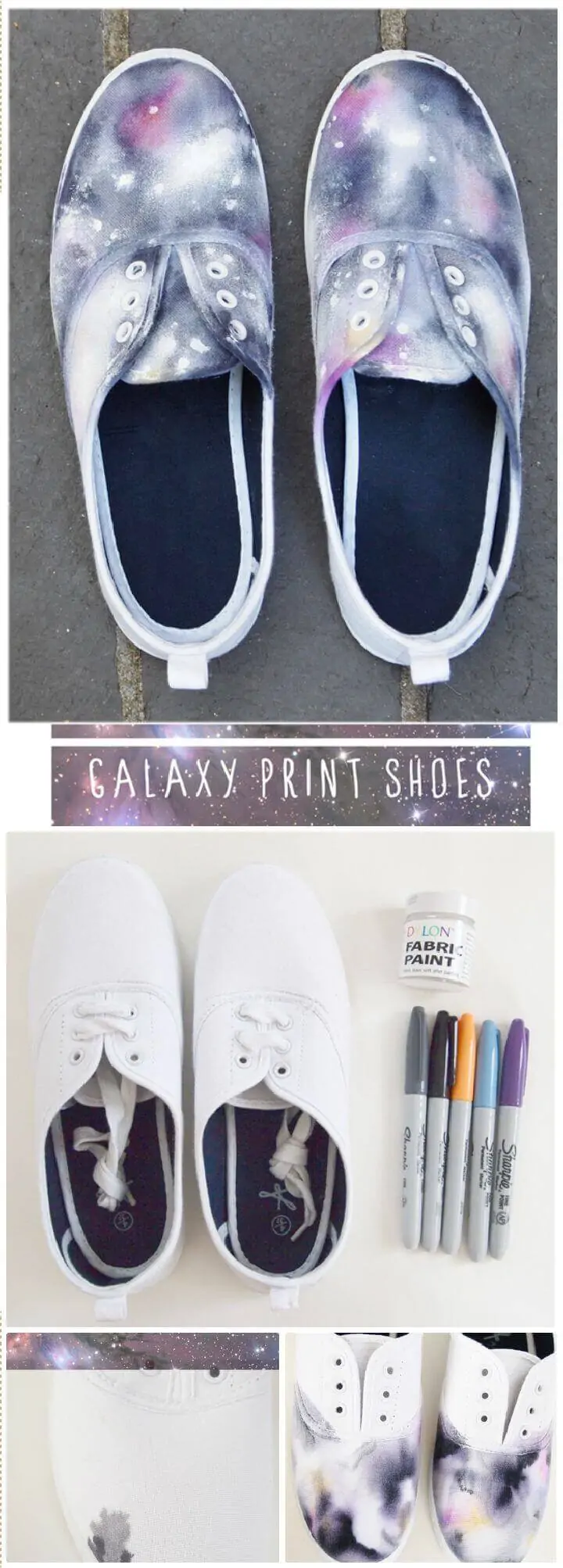 Zapatos con estampado de galaxia DIY