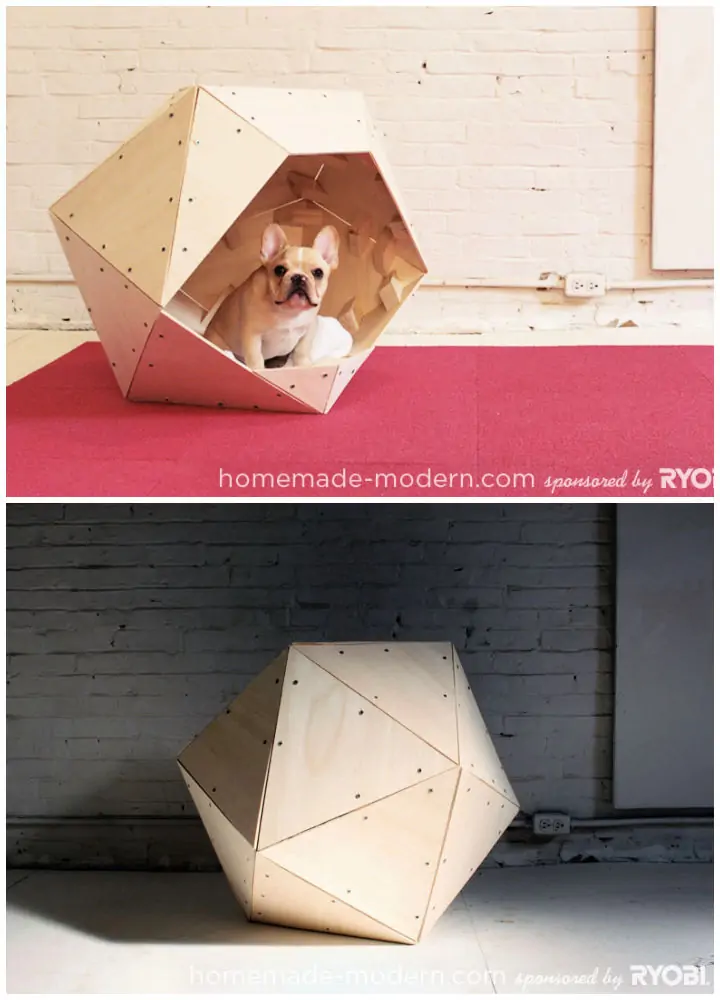 Caseta de perro geométrica de bricolaje