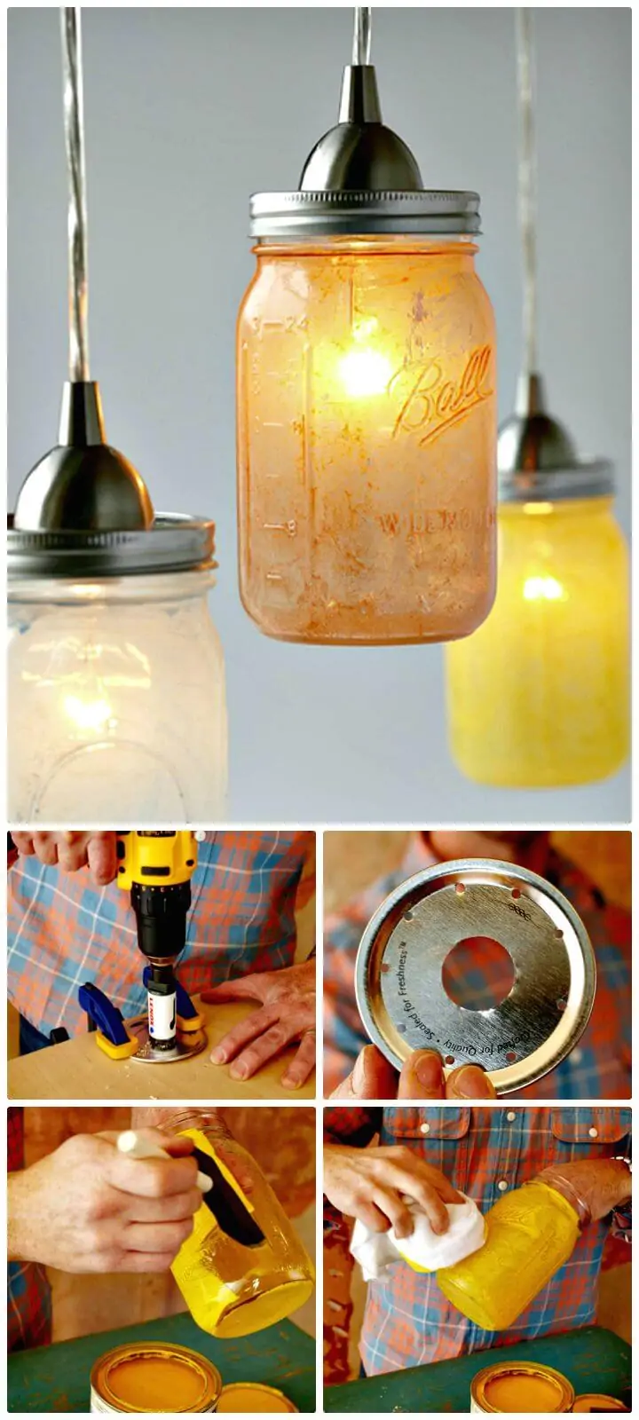 Cómo hacer luces colgantes de vidrio para frascos de vidrio: manualidades de bricolaje con frascos de vidrio
