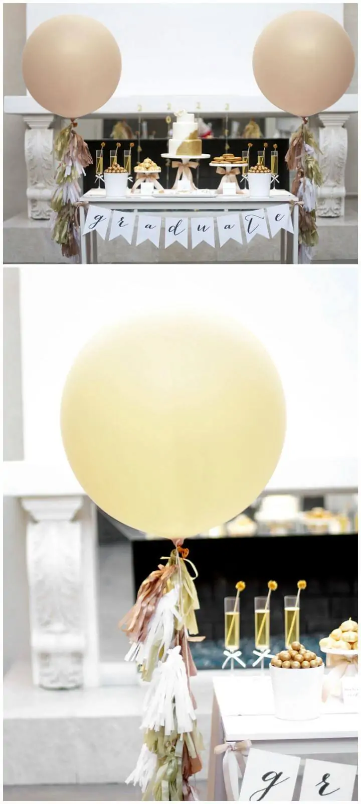 Borla de globo de fiesta de graduación hecha a mano de bricolaje