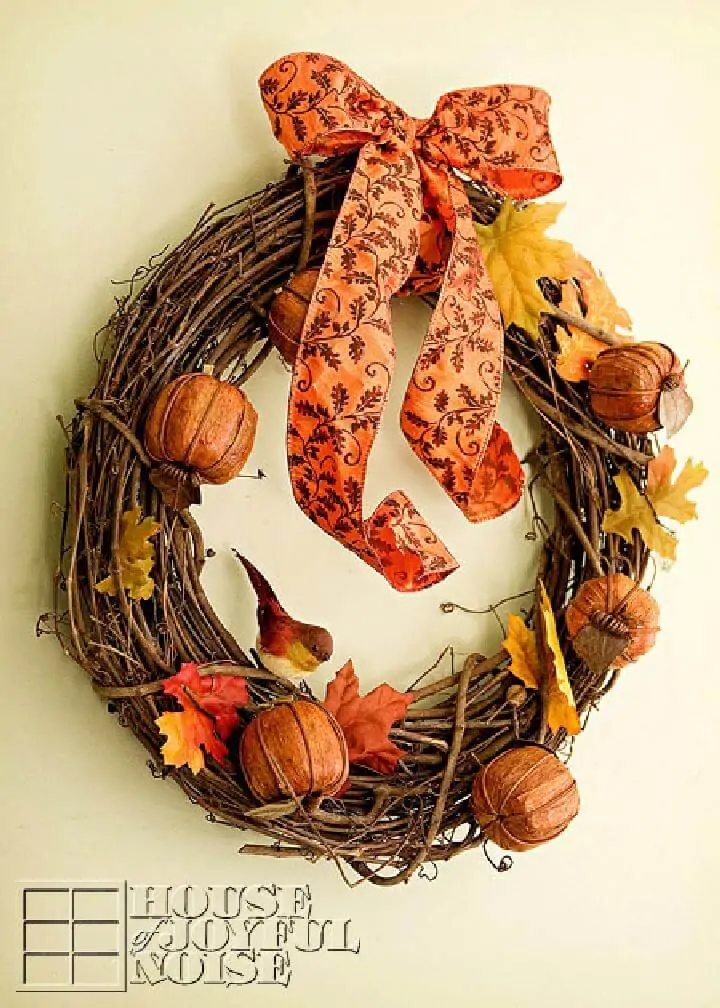 Guirnalda de otoño rústica hecha a mano de bricolaje