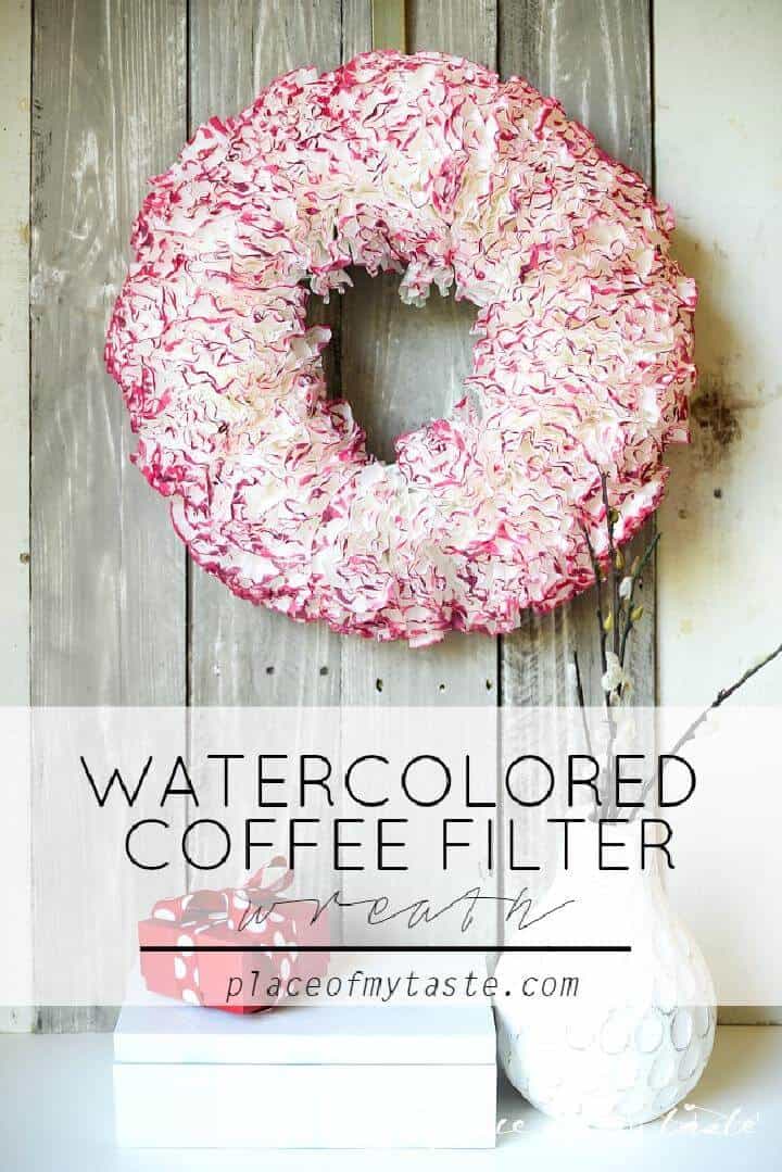 Guirnalda de filtro de café de color agua hecha a mano de bricolaje