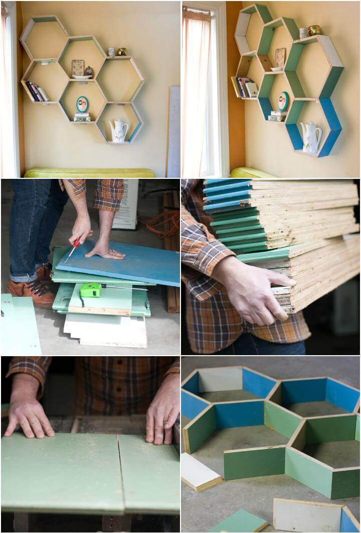 estantes de pared hexagonales hechos a mano
