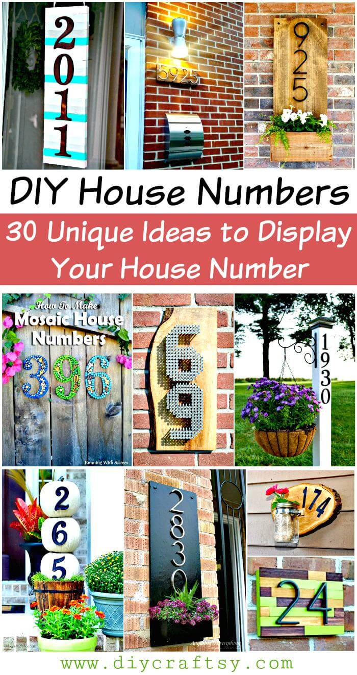Números de casa de bricolaje: 30 ideas únicas para mostrar el número de su casa