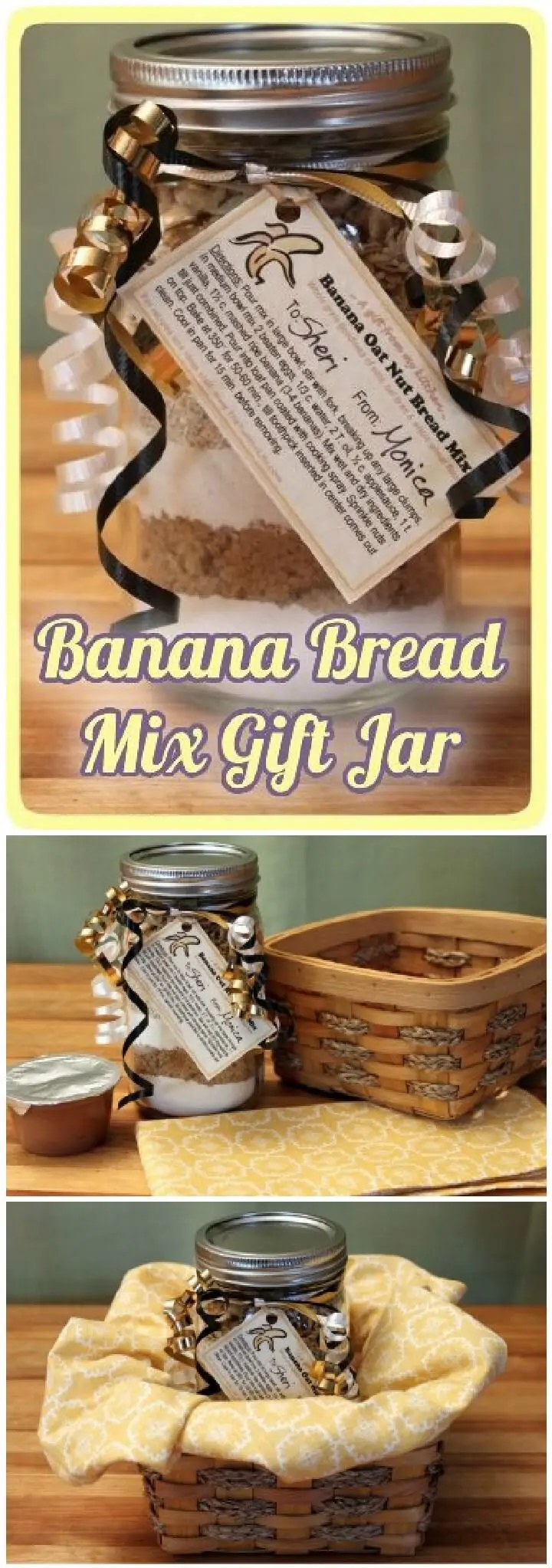 Regalo DIY Mason Jar Banana Bread Mix