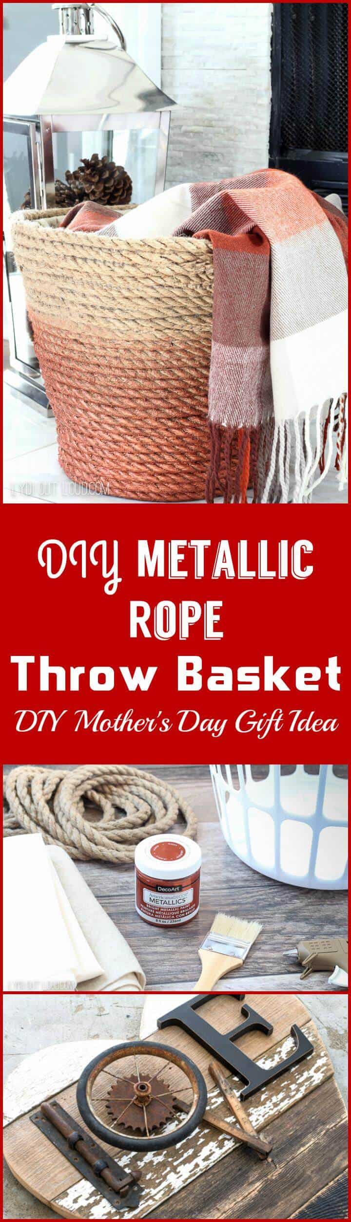 Canasta de lanzamiento de cuerda metálica DIY Idea de regalo para el día de la madre