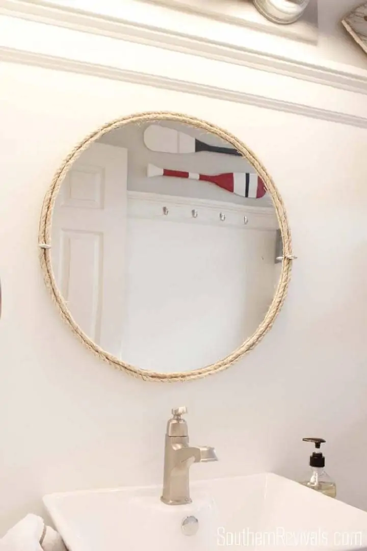 Espejo de cuerda de baño moderno de bricolaje