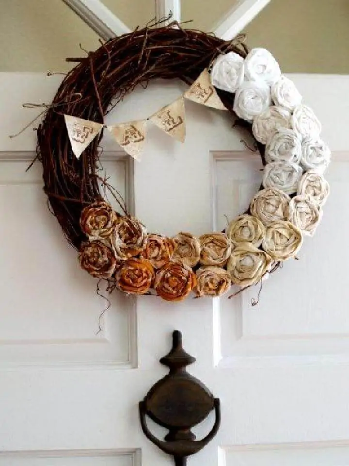 Bricolaje Ombre Rosette Fall Wreath