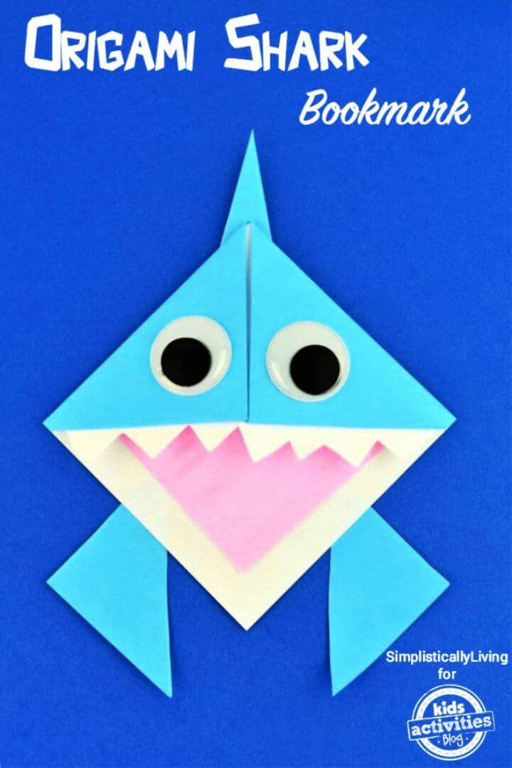 Marcapáginas de tiburón de origami de bricolaje