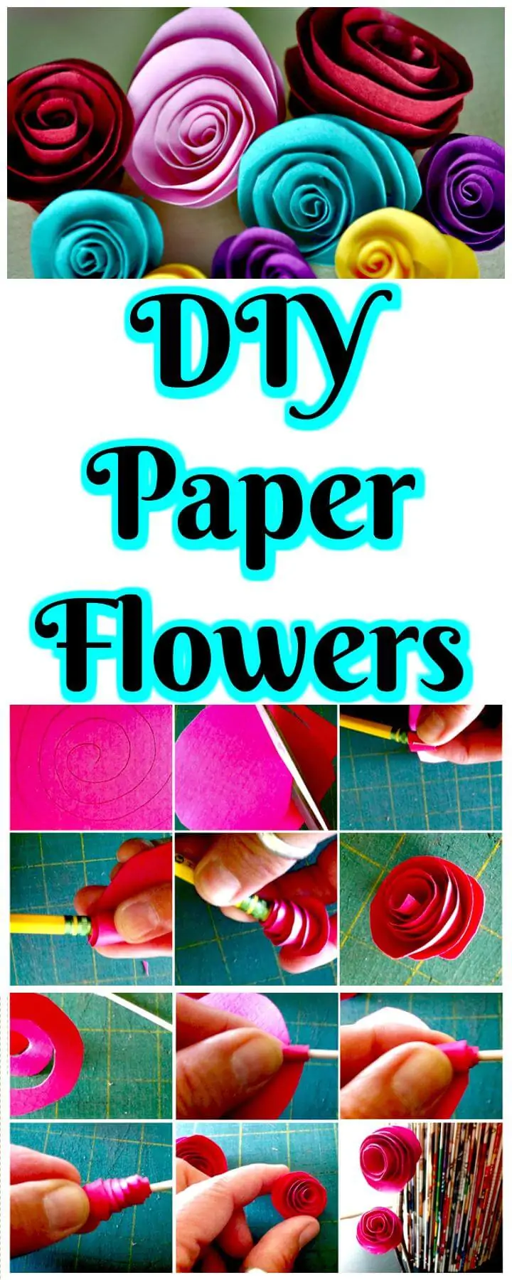 flores de papel de bricolaje fáciles