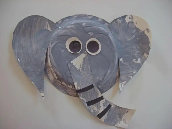 DIY Paper Plate Elephant Craft that comes with googly eyes
