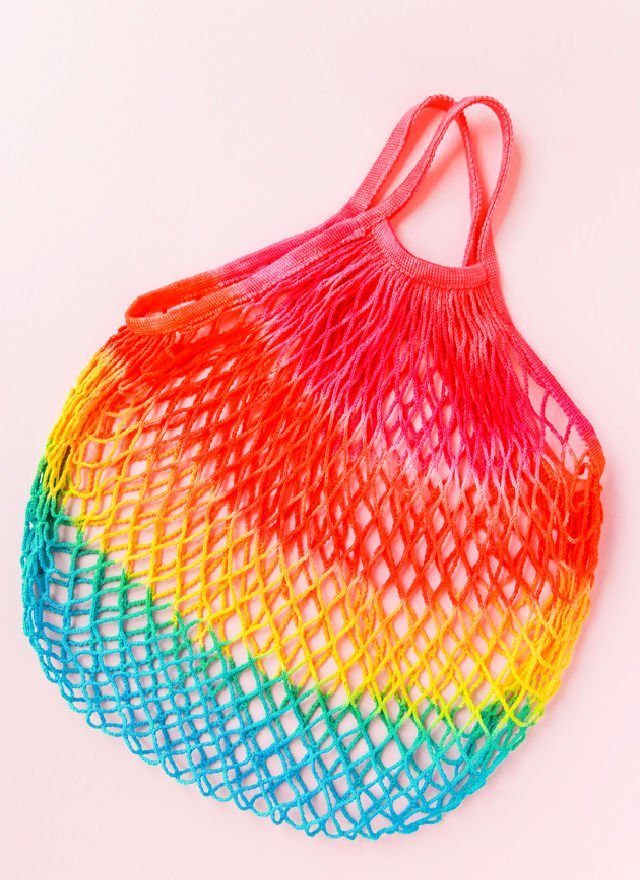 Bolsa de teñido anudado arcoíris de bricolaje