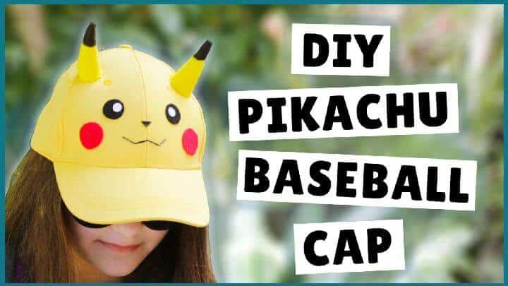 Gorra de béisbol de Pikachu hecha a sí misma con bricolaje