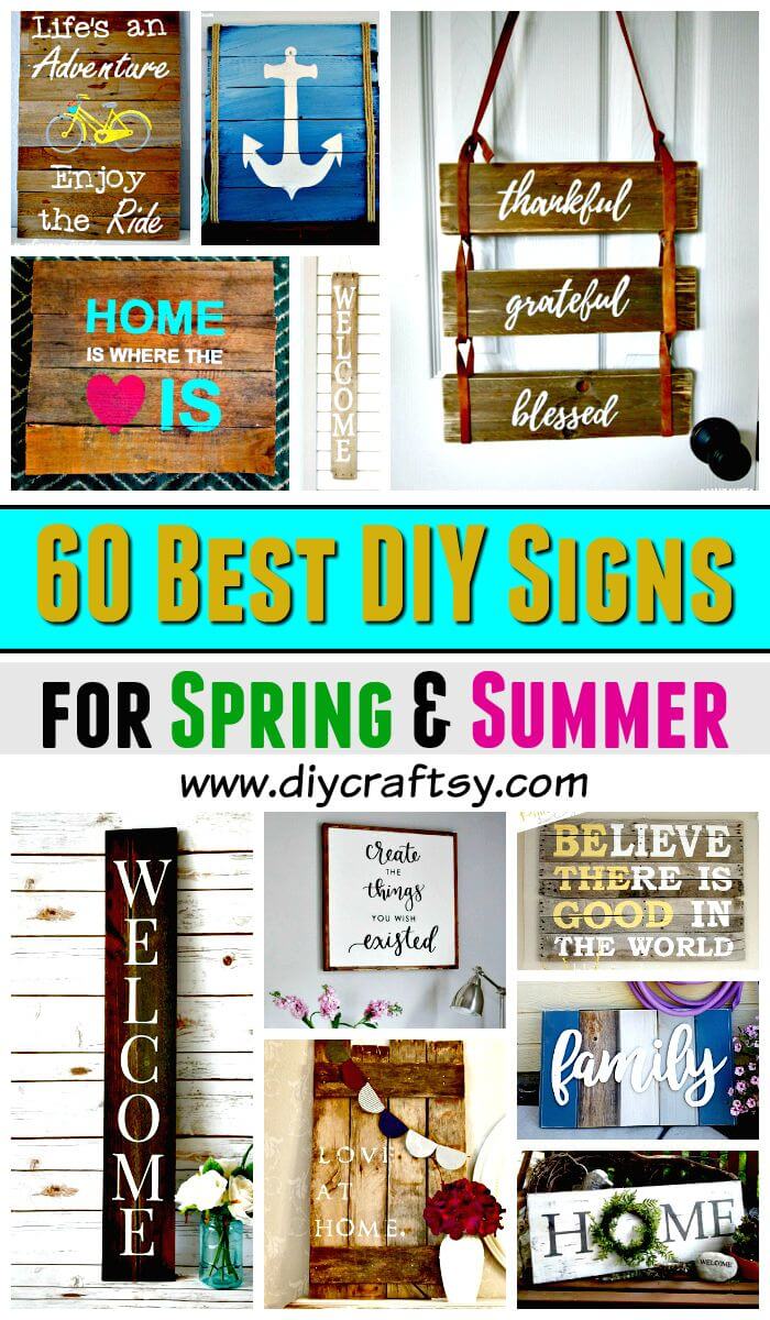 DIY-Signs-–-60-Best-DIY-Sign-Ideas-for-Spring-Summer-DIY-Home-Decor-Ideas-DIY-Projects-DIY-Crafts-1