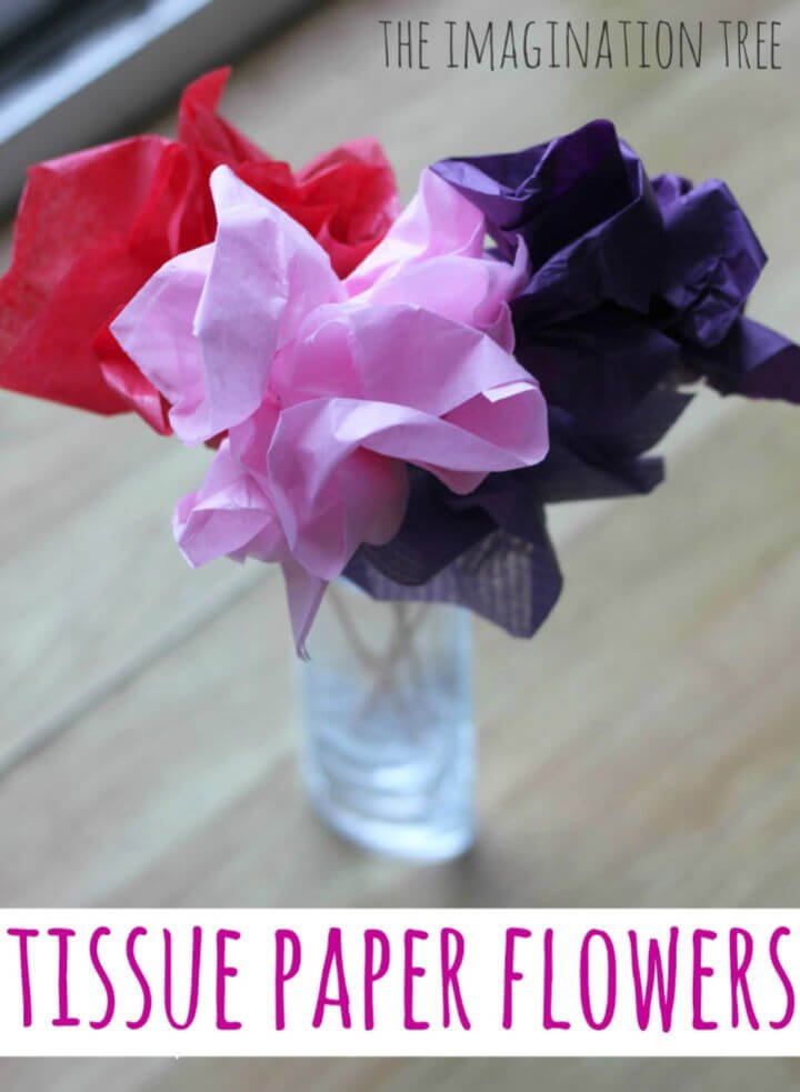 Flores de papel tisú para el día de la madre