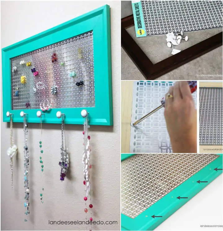 Organizador de joyas para colgar en la pared de bricolaje