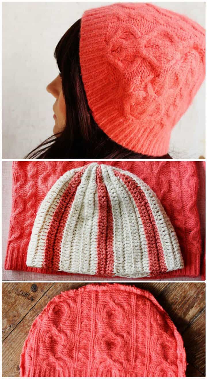 sombrero de invierno fresco de un suéter de punto