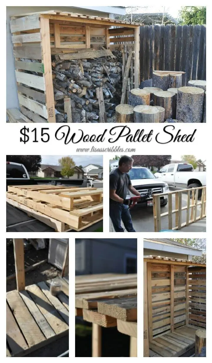 Cobertizo de madera para paletas de bricolaje
