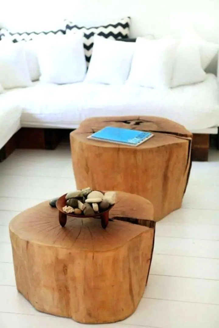 Mesa de centro redonda de madera DIY