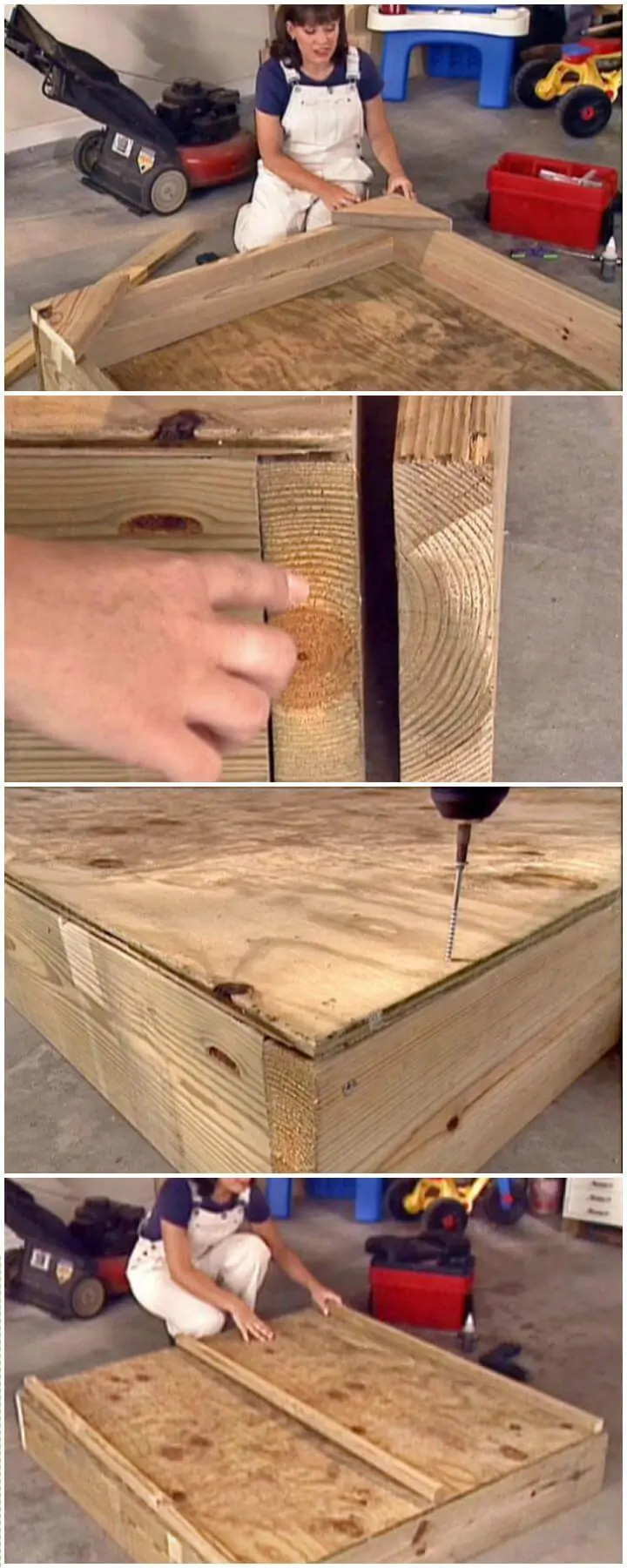 Caja de arena de madera DIY paso a paso