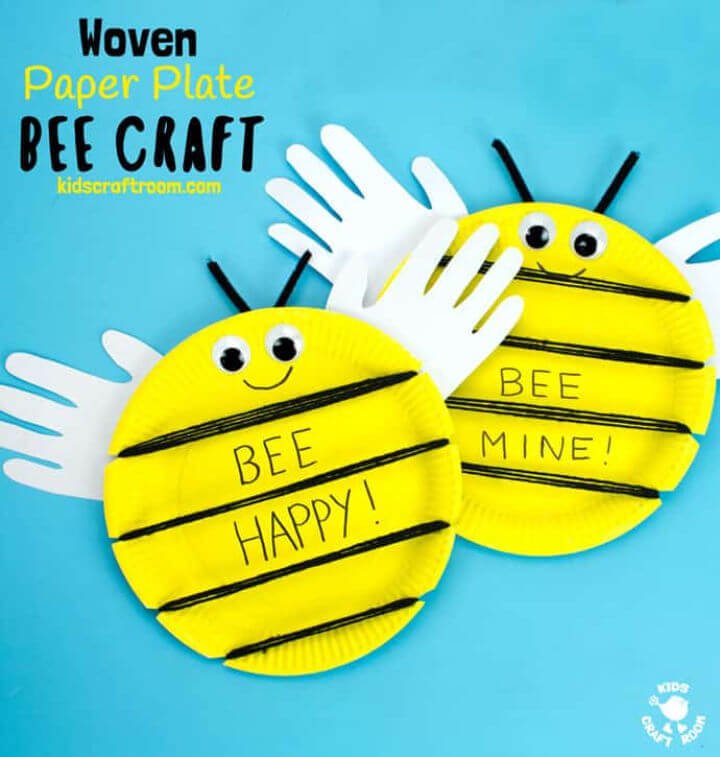 Plato de papel tejido DIY Bee Craft