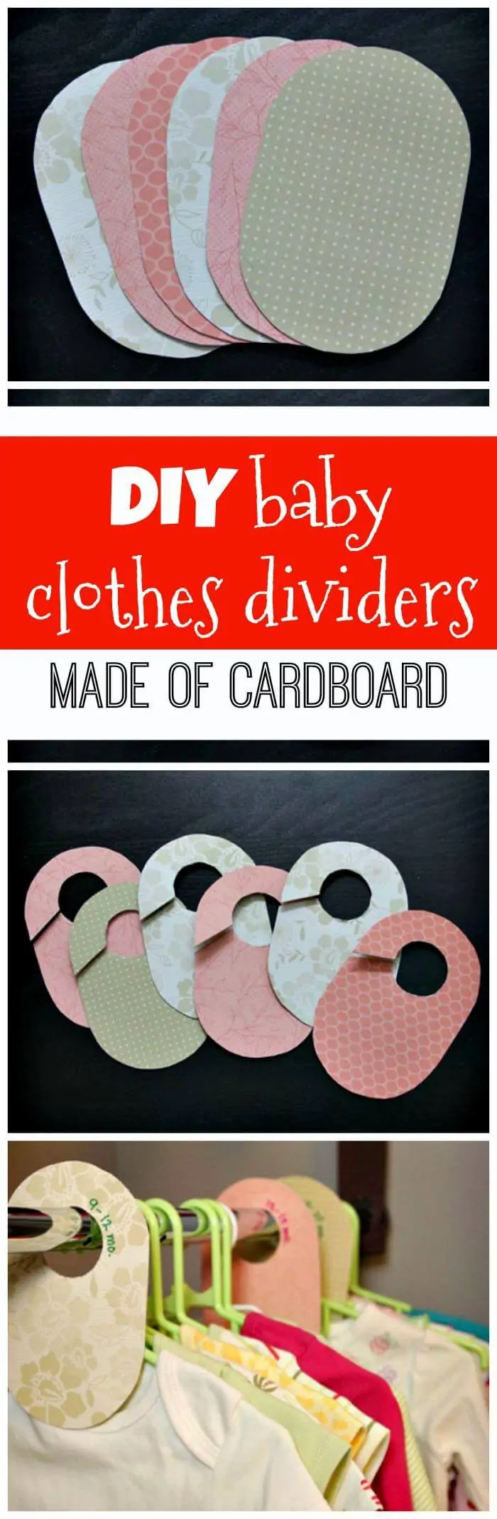 Divisores de ropa de bebé de bricolaje hechos de cartón