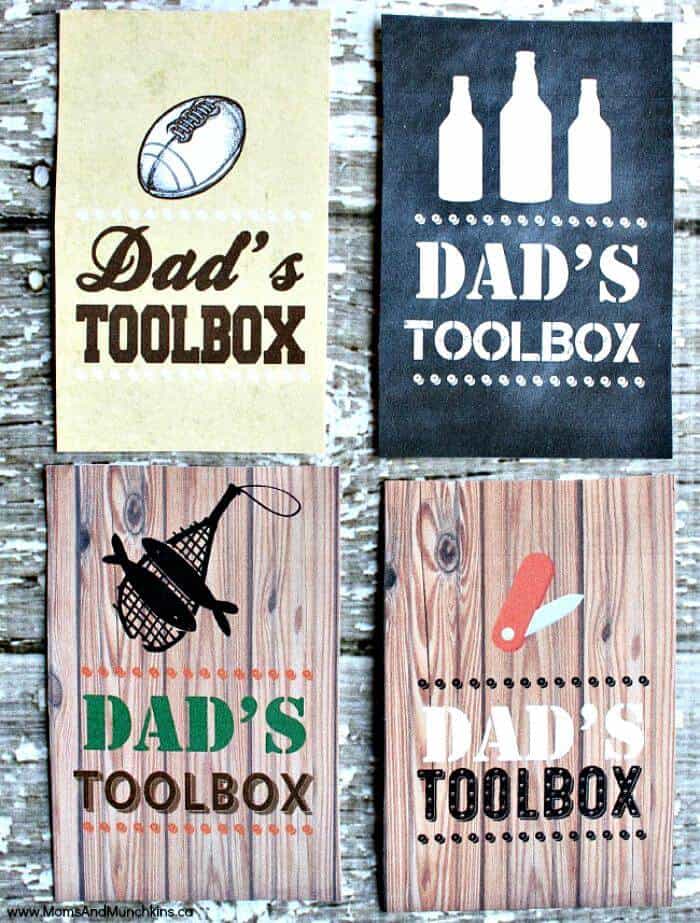 Caja de herramientas DIY para papá - Imprimible gratis para el día del padre