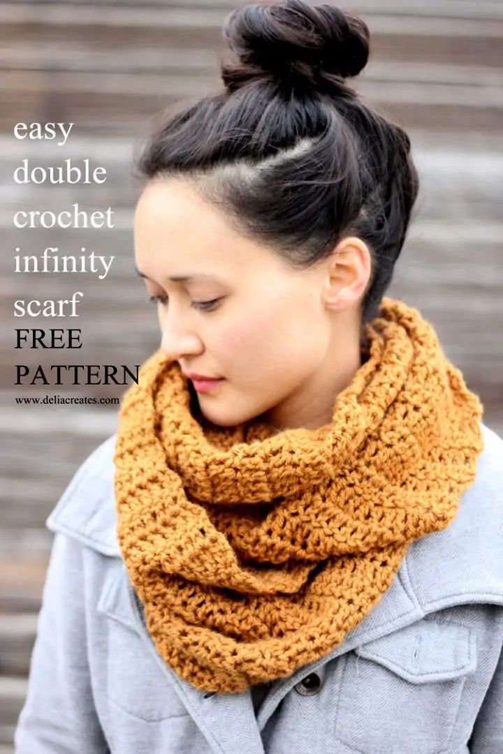 Patrón de bufanda infinito de crochet doble