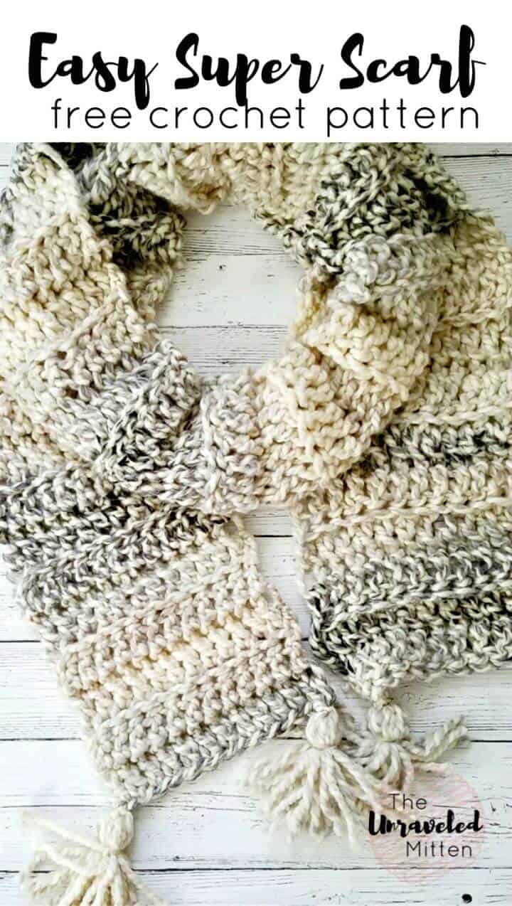 Bufanda de crochet súper fácil - patrón gratuito