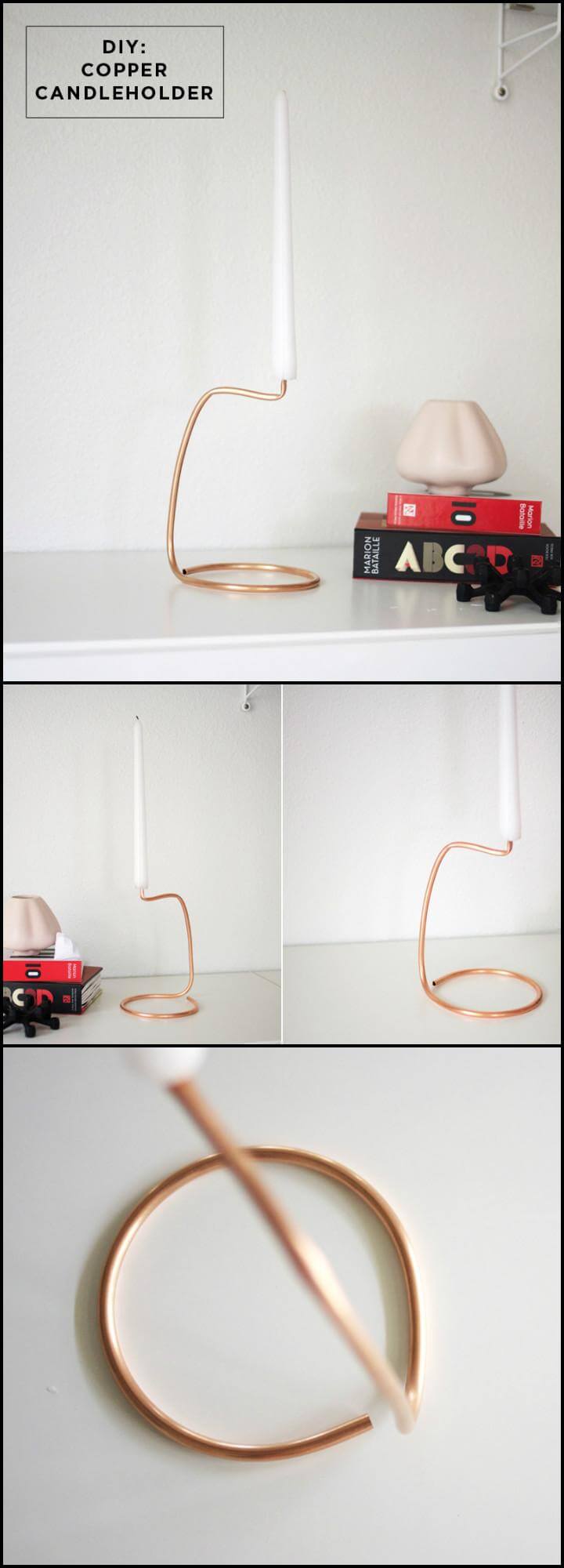 candelero de alambre de cobre fácil hecho a mano