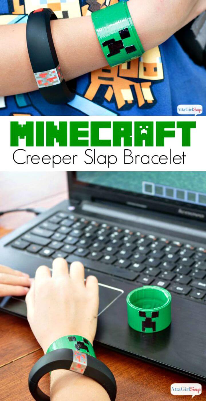 Fácil DIY Creeper Slap Pulsera Minecraft Craft