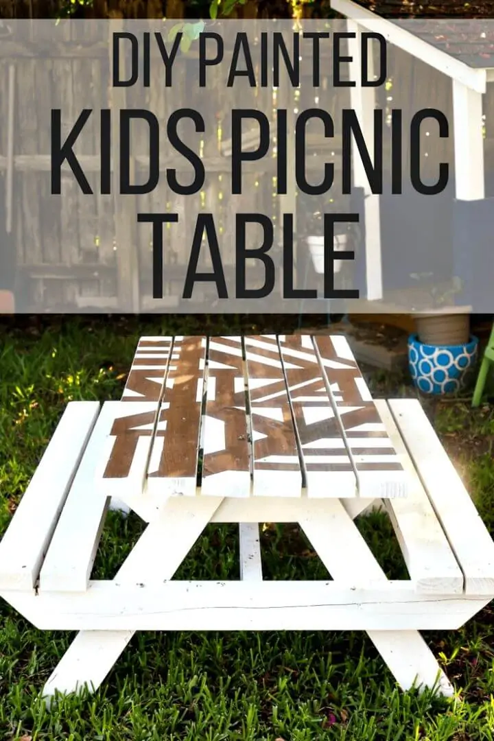 Mesa de picnic para niños geométrica de bricolaje
