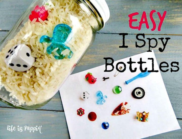Botellas fáciles de bricolaje I Spy para niños pequeños 