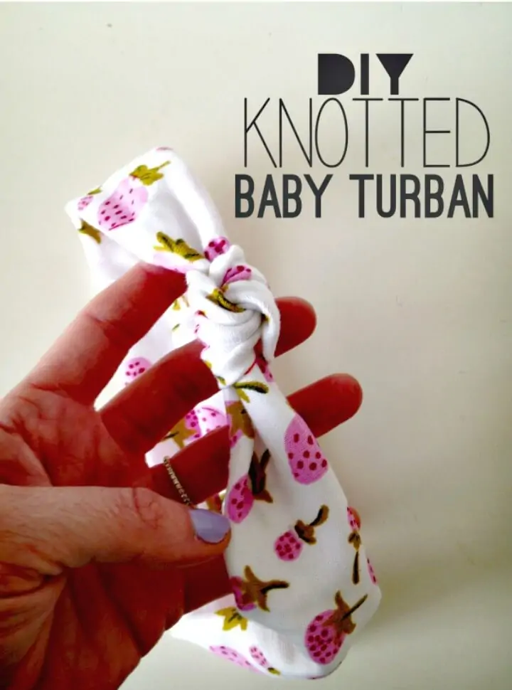 Diadema de turbante para bebé anudada fácil de hacer bricolaje