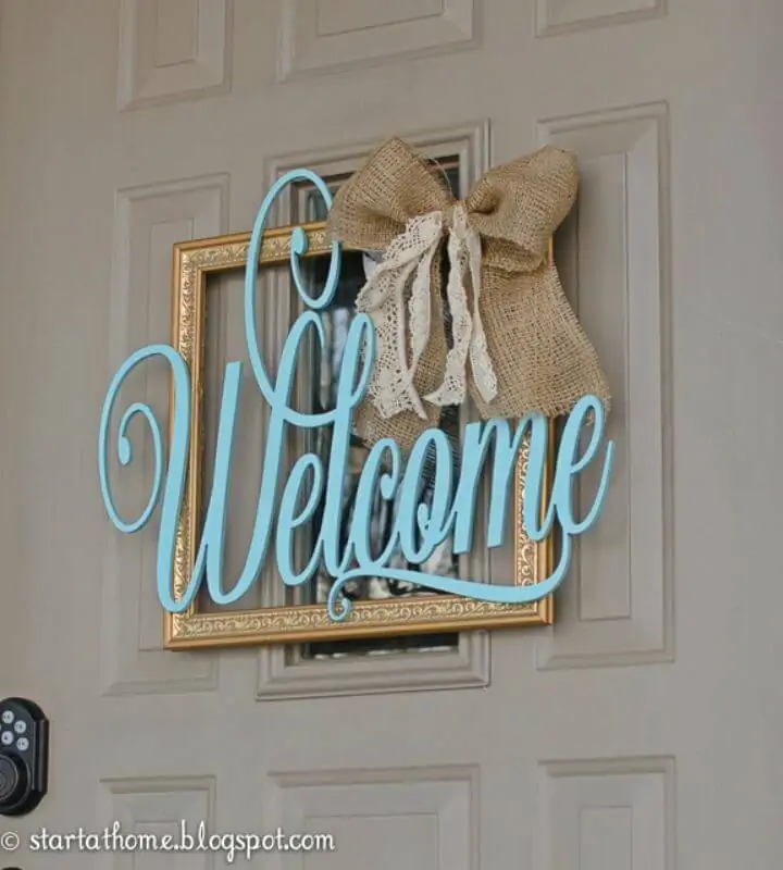 Fácil colgador de puerta de bienvenida de bricolaje, ¡dignifique su porche con este colgador de puerta de bienvenida hecho a mano!