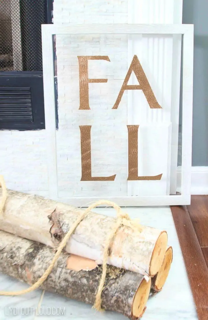 Elegante letrero de otoño de acrílico y madera para bricolaje, use las tablas de madera y la plantilla para las letras "FALL" y haga hermosos letreros de otoño.
