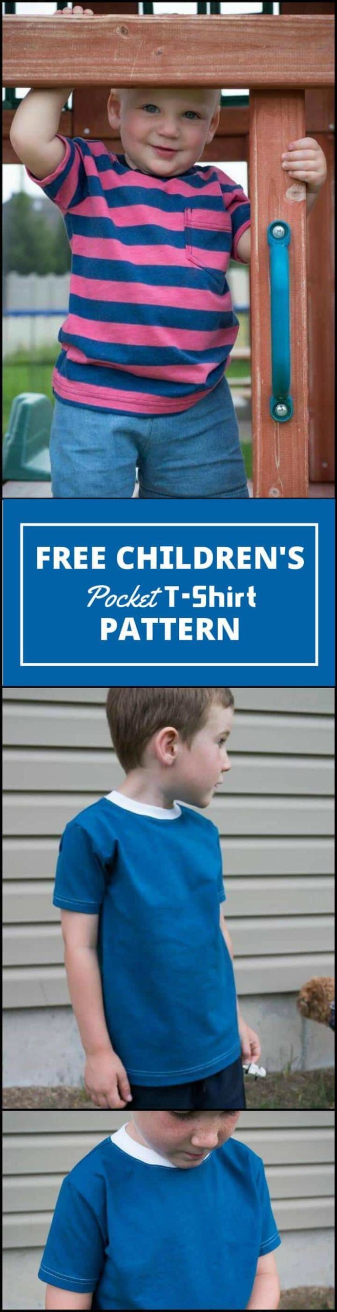 patrón de camiseta de bolsillo para niños gratis