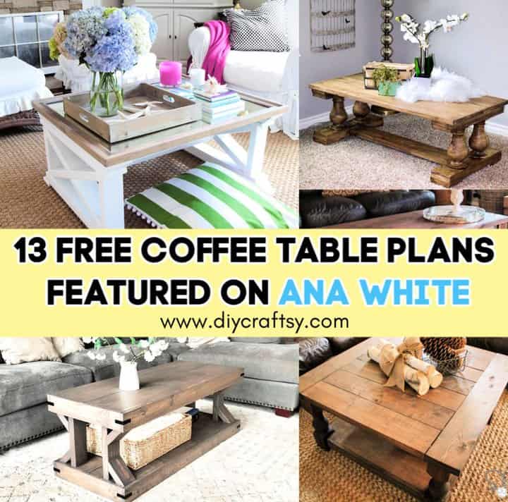 Planes de mesa de centro gratuitos destacados en Ana White