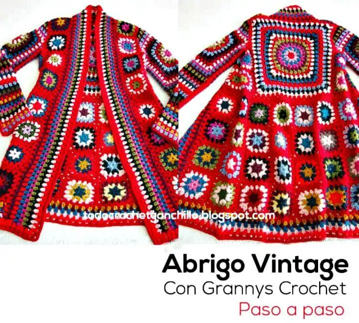 Patrón de chaqueta de patchwork cuadrado de abuelita boho de crochet fácil y gratis