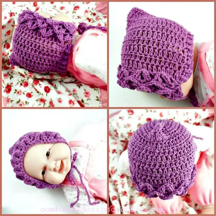 Gorro de crochet para bebé con puntada de cocodrilo - patrón gratuito