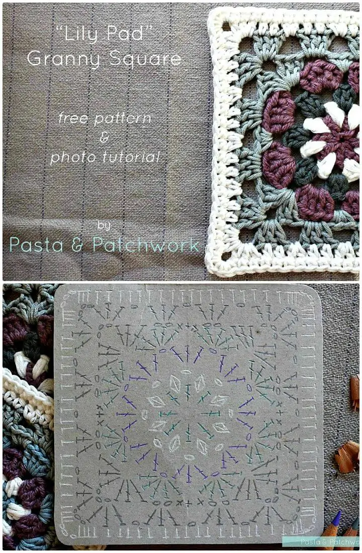 Cómo liberar el patrón y el tutorial de Crochet Lily Pad Granny Square