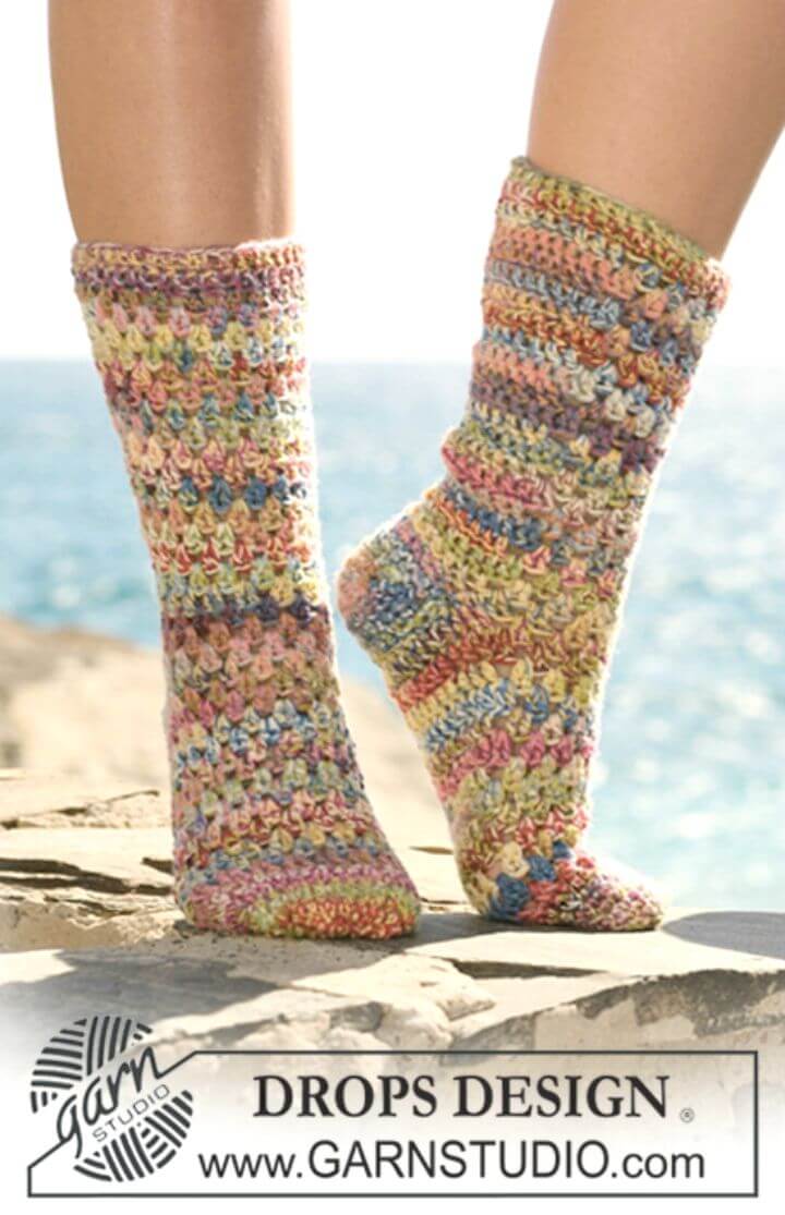 Patrón de calcetines de crochet fácil de crochet gratis