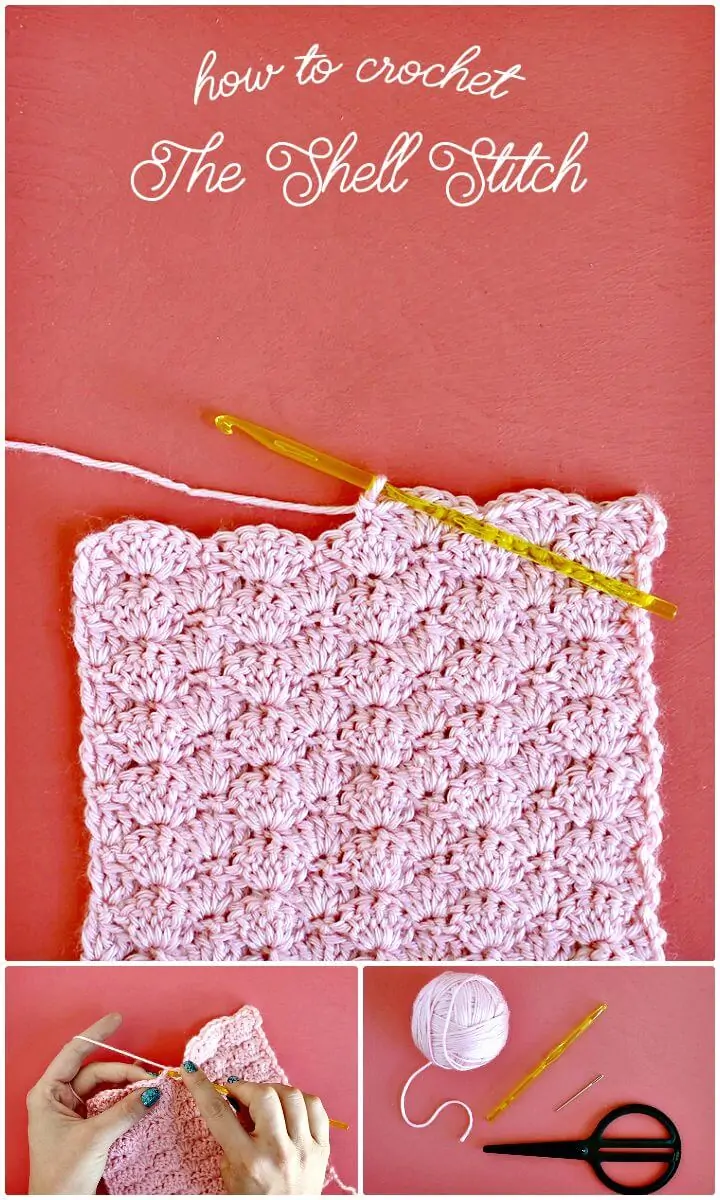 Patrón de punto de concha de crochet gratis fácil para principiantes