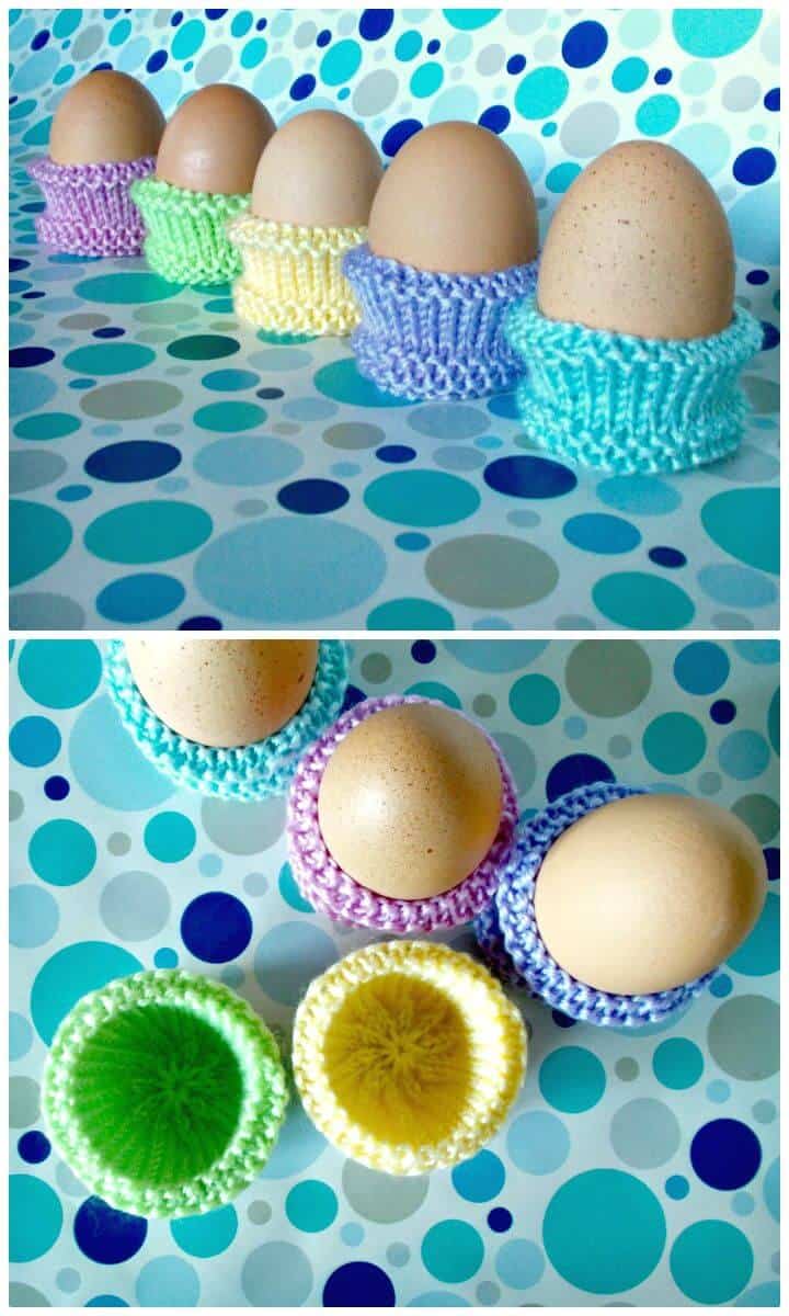 Patrón de titulares de huevos de tejer gratis fácil
