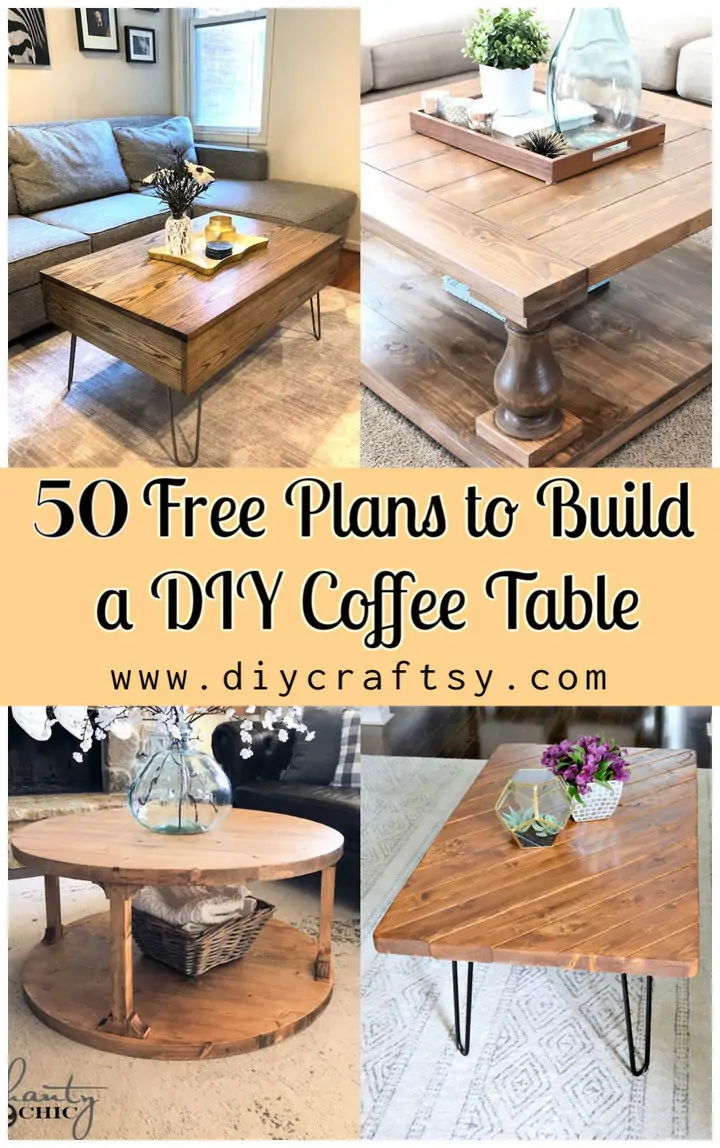 50 planes fáciles y gratuitos para construir una mesa de centro de bricolaje