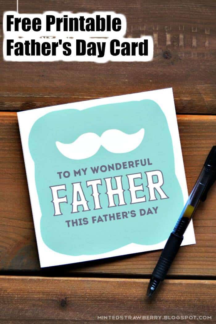 Tarjeta fácil para imprimir gratis del Día del Padre - DIY