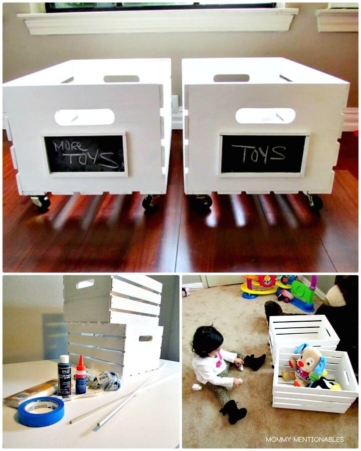 Tutorial de cómo construir el almacenamiento de juguetes: caja de madera con ruedas