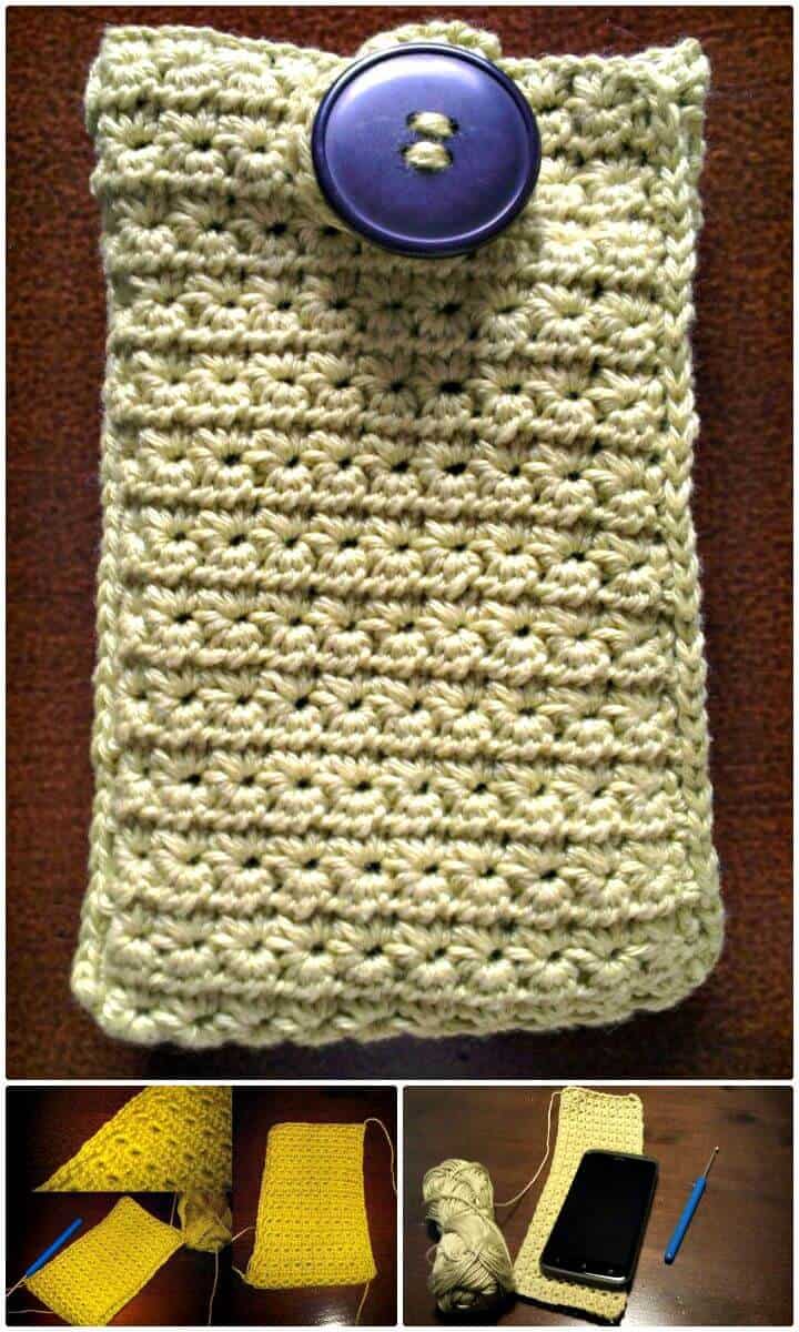 Cómo hacer un patrón de estuche móvil de puntada de estrella fácil de crochet