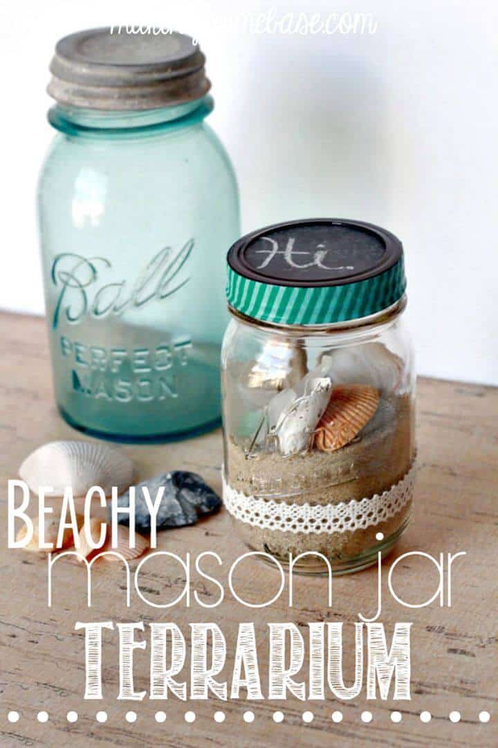 Terrario DIY Beachy Mason Jar