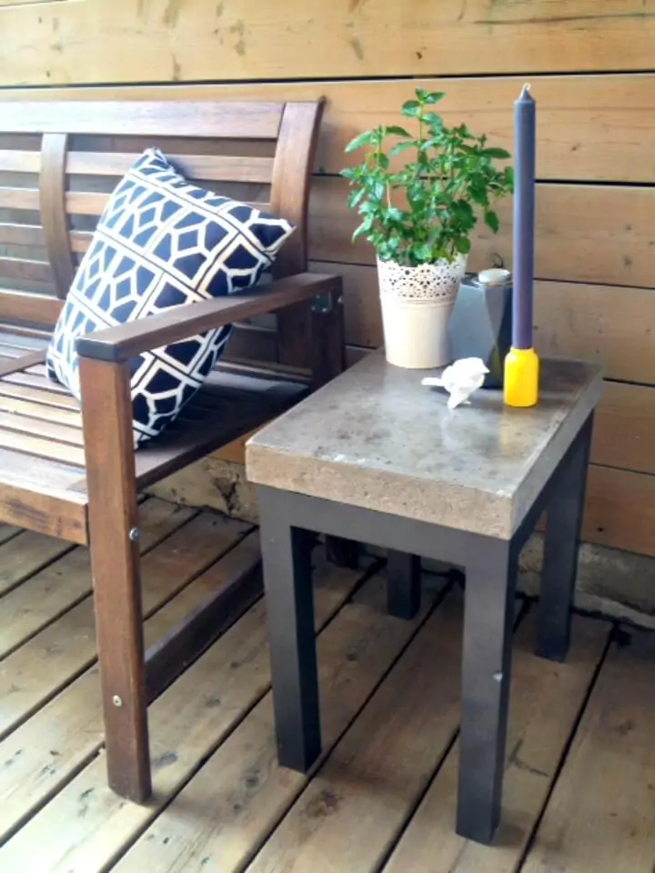 Cómo hacer una mesa auxiliar de madera + hormigón - Ideas de muebles de jardín de bricolaje 